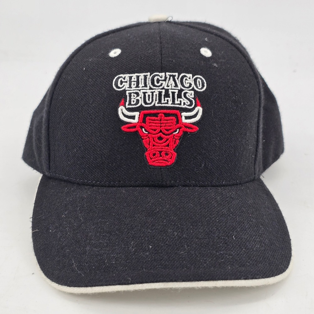 Twins Enterprise Chicago Bulls Mens OSFA Hat Black Embroidered NBA Strapback